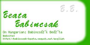 beata babincsak business card